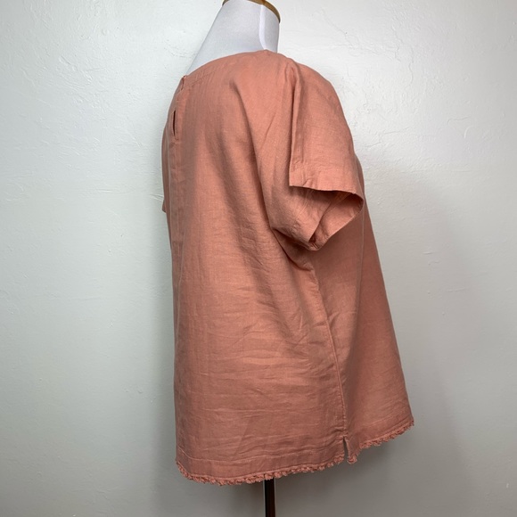 Liz Claiborne Linen Top Flax LagenLook Raw Hem - Picture 10 of 16